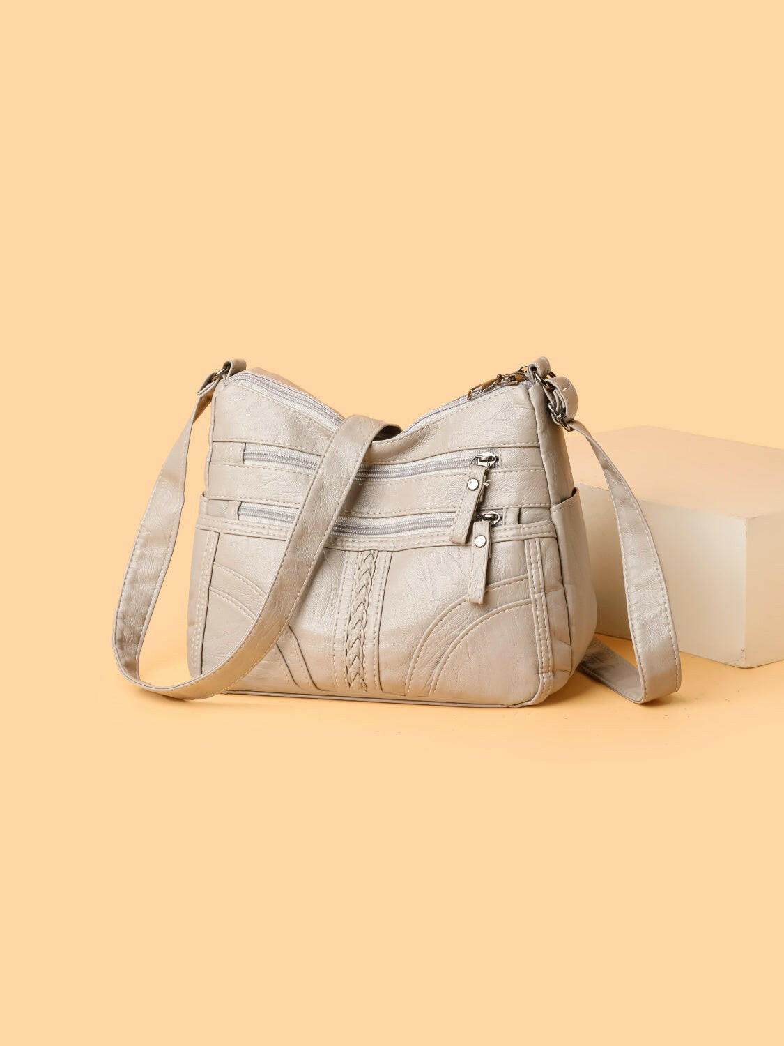 PU Leather Adjustable Strap Shoulder Bag - Shoulder Bags by Trendsi | Available at Handbags Specialist Headquarter