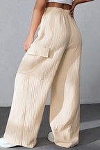 Drawstring Pocketed Wide Leg Pants - Women Pants by Trendsi | Available at Handbags Specialist Headquarter