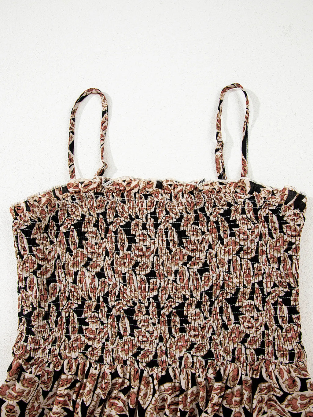 Printed Smocked Bodice Maxi Dress - Maxi Dress by Trendsi | Available at Handbags Specialist Headquarter