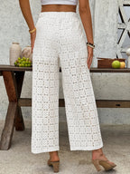 Lace Wide Leg Pants - Women Pants by Trendsi | Available at Handbags Specialist Headquarter