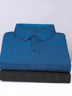 Men's Plus Size Classic Short Sleeve Textured Polo Shirt - Men's Polo shirt by Trendsi | Available at Handbags Specialist Headquarter