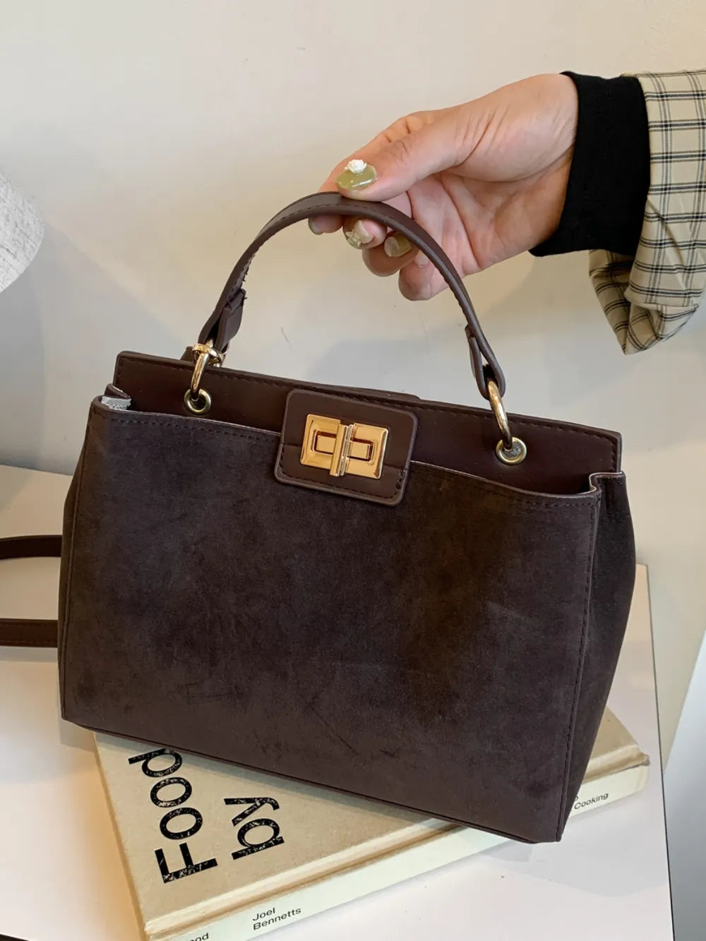 Solid Color Handbag with Removable Strap - handbags by Trendsi | Available at Handbags Specialist Headquarter