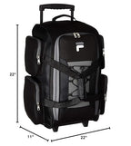Fila 22 UltraLite Black Rolling Duffel Bag -  by Handbags Specialist Headquarter | Available at Handbags Specialist Headquarter