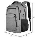 Volher Anti-Theft USB Laptop Backpack - Rose Red
