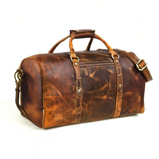 Leather Travel Duffel Bag for Men & Women