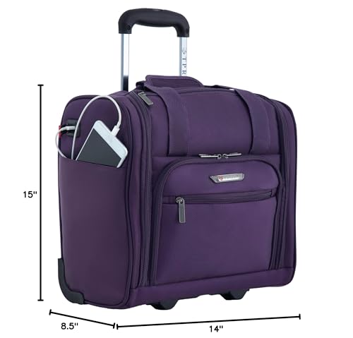 TPRC Smart Purple Underseat Carry-On with USB Port -  by Handbags Specialist Headquarter | Available at Handbags Specialist Headquarter