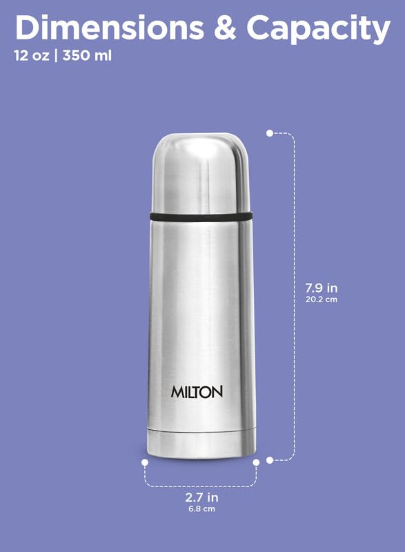 Milton Flip Lid Thermosteel 500ml - 24hr Hot & Cold - Water Bottles by Handbags Specialist Headquarter | Available at Handbags Specialist Headquarter