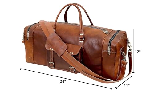 Leather Duffle Bag for Men - 21 Brown