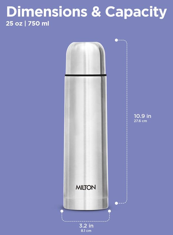 Milton Flip Lid Thermosteel 500ml - 24hr Hot & Cold - Water Bottles by Handbags Specialist Headquarter | Available at Handbags Specialist Headquarter