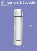Milton Flip Lid Thermosteel 500ml - 24hr Hot & Cold - Water Bottles by Handbags Specialist Headquarter | Available at Handbags Specialist Headquarter