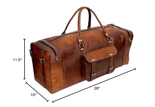 Leather Duffle Bag for Men - 21 Brown
