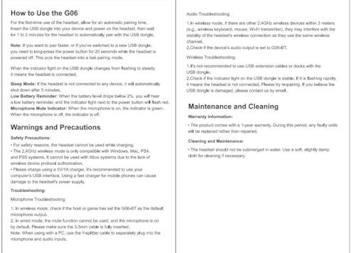 NUBWO G06 Dual Wireless Gaming Headset - Gaming Accessories by Handbags Specialist Headquarter | Available at Handbags Specialist Headquarter