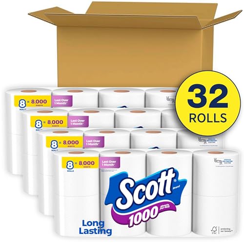 Scott 1000 Toilet Paper, 32 Rolls, Septic-Safe, 1-Ply Toilet Tissue - Toilet Paper by Handbags Specialist Headquarter | Available at Handbags Specialist Headquarter