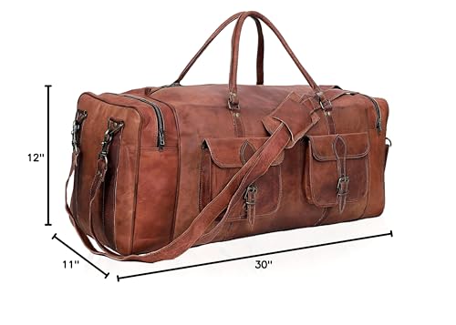 Leather Duffle Bag for Men - 21 Brown