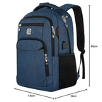Volher Anti-Theft USB Laptop Backpack - Rose Red