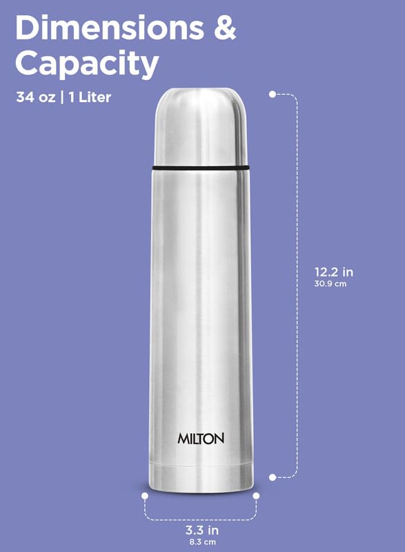 Milton Flip Lid Thermosteel 500ml - 24hr Hot & Cold - Water Bottles by Handbags Specialist Headquarter | Available at Handbags Specialist Headquarter