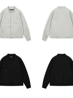 Men's Long Sleeve Jacket with Chest Pockets - Men's jackets by Trendsi | Available at Handbags Specialist Headquarter