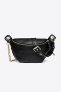 PU Leather Chain Strap Crossbody Bag - Crossbody Bag by Trendsi | Available at Handbags Specialist Headquarter