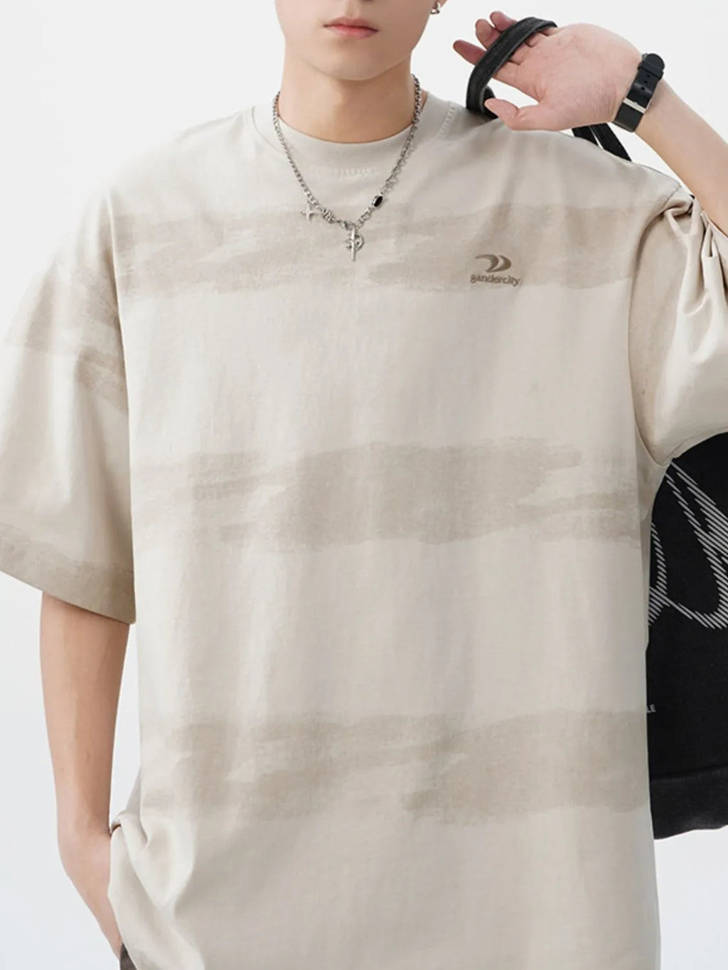 Men's Plus Size Basic style Round Neck Striped T-Shirt - Men's T-Shirt by Trendsi | Available at Handbags Specialist Headquarter