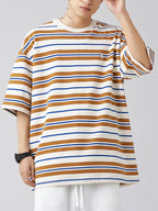 Men's Plus Size Basic style Round Neck Striped T-Shirt - Men's T-Shirt by Trendsi | Available at Handbags Specialist Headquarter