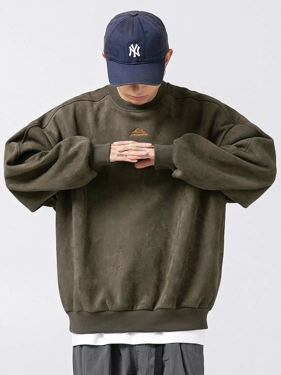 Men's Full Size Round Neck Long Sleeve Sweatshirt Plus Size - Men's Sweatshirts by Trendsi | Available at Handbags Specialist Headquarter