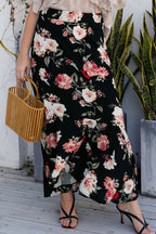 Plus Size Floral High-Rise Skirt -  by Trendsi | Available at Handbags Specialist Headquarter