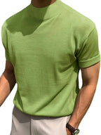 Men's Full Size Mock Neck Short Sleeve T-Shirt Plus Size - Men's Shirts by Trendsi | Available at Handbags Specialist Headquarter