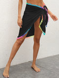 Rainbow Pompom Trim Swim Skirt -  by Trendsi | Available at Handbags Specialist Headquarter