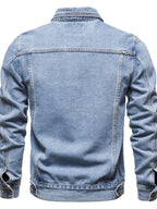 Men's Button Down Long Sleeve Denim Jacket - Men's jackets by Trendsi | Available at Handbags Specialist Headquarter
