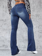 High Rise Jeans with Pockets - Women / Jeans & Denim by Trendsi | Available at Handbags Specialist Headquarter