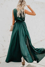 Surplice Tie Waist Maxi Dress - Maxi Dress by Trendsi | Available at Handbags Specialist Headquarter