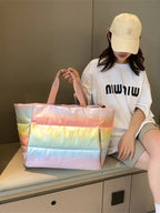 Gradient Quilted Travel Bag with Side Zippers - travel-bag by Trendsi | Available at Handbags Specialist Headquarter