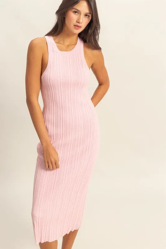 HYFVE Round Neck Bodycon Ribbed Knit Dress - Maxi Dress by Trendsi | Available at Handbags Specialist Headquarter