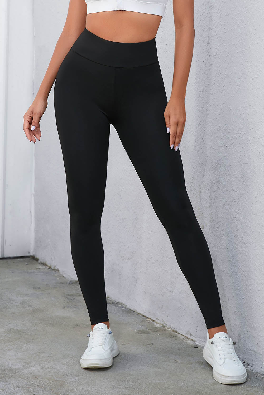 Crisscross Detail Wide Waistband Leggings - Leggings by Trendsi | Available at Handbags Specialist Headquarter