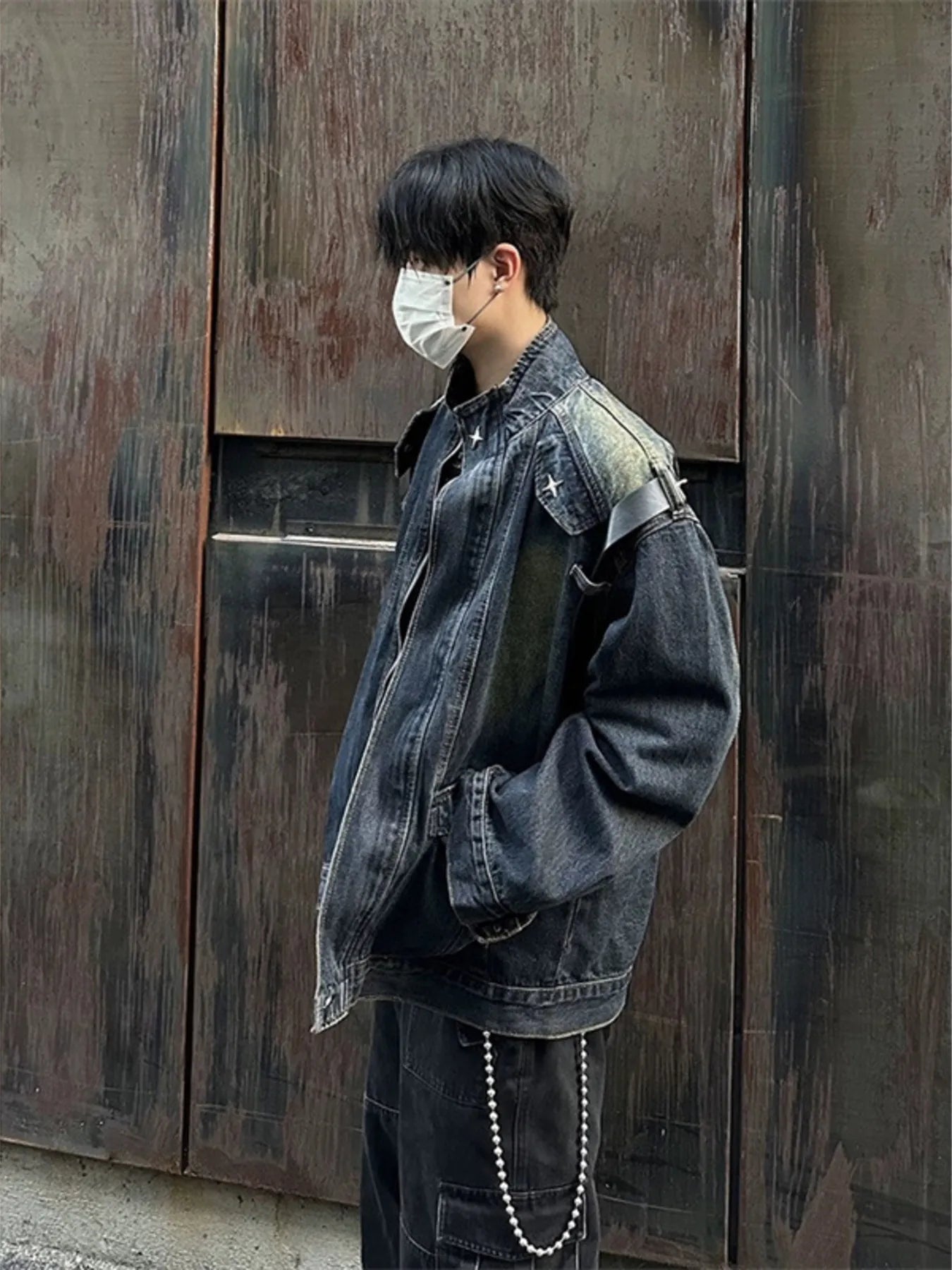 Men's Zip Up Long Sleeve Denim Jacket - Men's jackets by Trendsi | Available at Handbags Specialist Headquarter