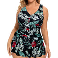 Plus Size Printed Swimsuit Dress