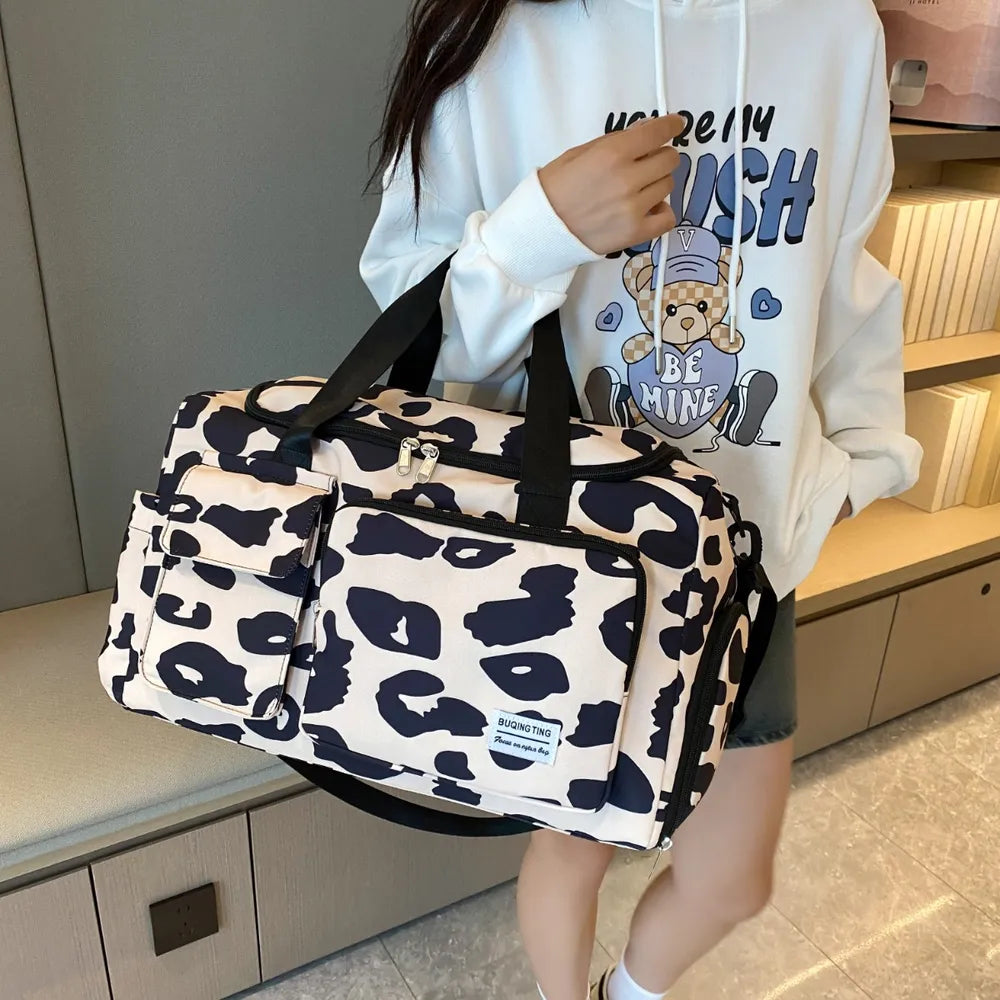 Oxford Cloth Animal Print Travel Bag - travel-bag by Trendsi | Available at Handbags Specialist Headquarter