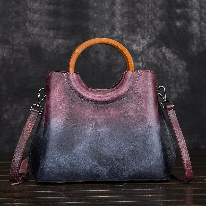 Artisan Retro Suede: Hand-Painted Leather Handbag