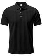 Men's Full Size Ribbed Short Sleeve Polo Plus Size - Men's Polo shirt by Trendsi | Available at Handbags Specialist Headquarter