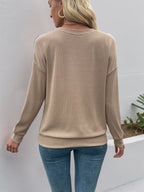 Leopard Round Neck Long Sleeve Sweatshirt - Tops by Trendsi | Available at Handbags Specialist Headquarter