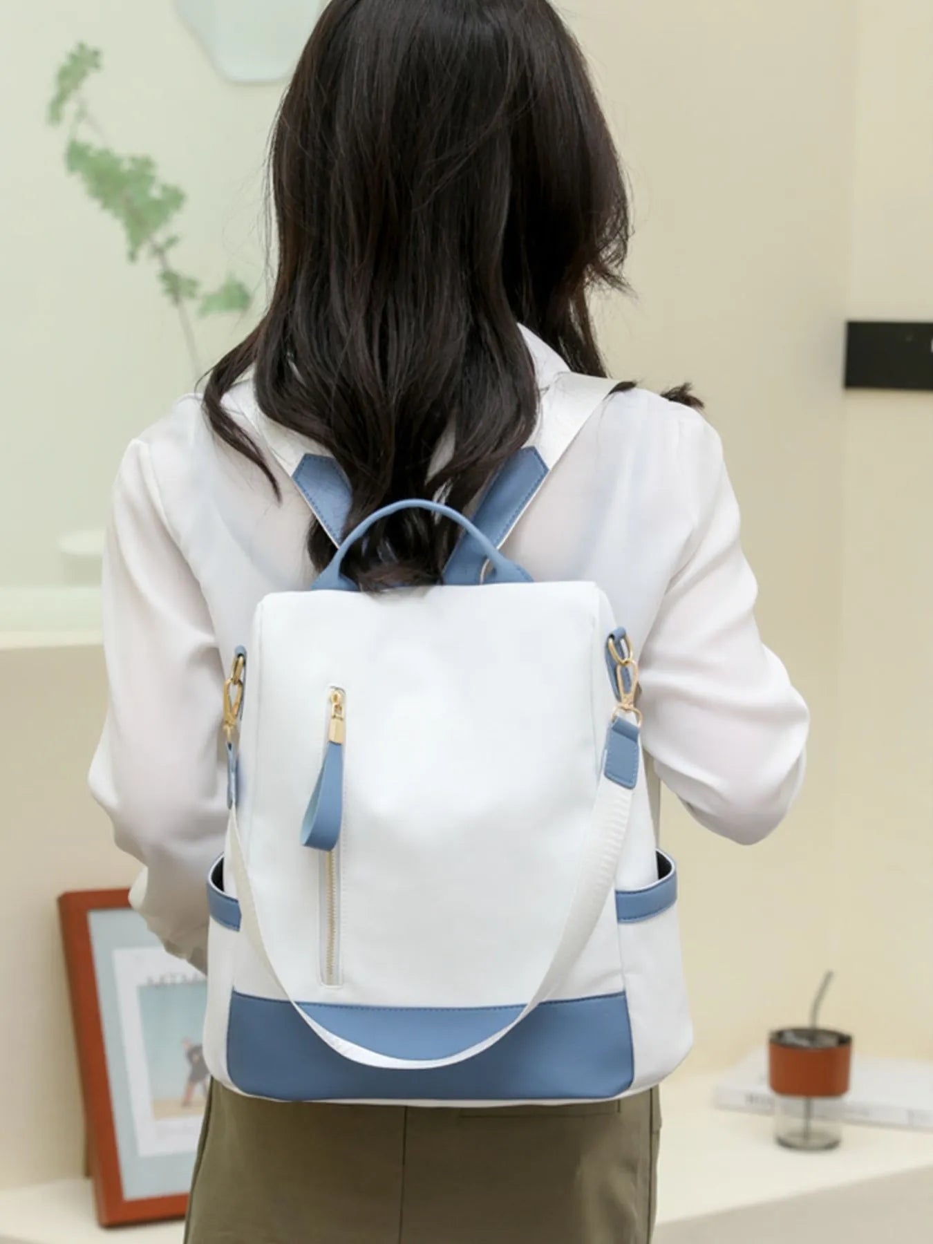 Color Block Convertible Backpack Bag - Leather Backpack Bag by Trendsi | Available at Handbags Specialist Headquarter