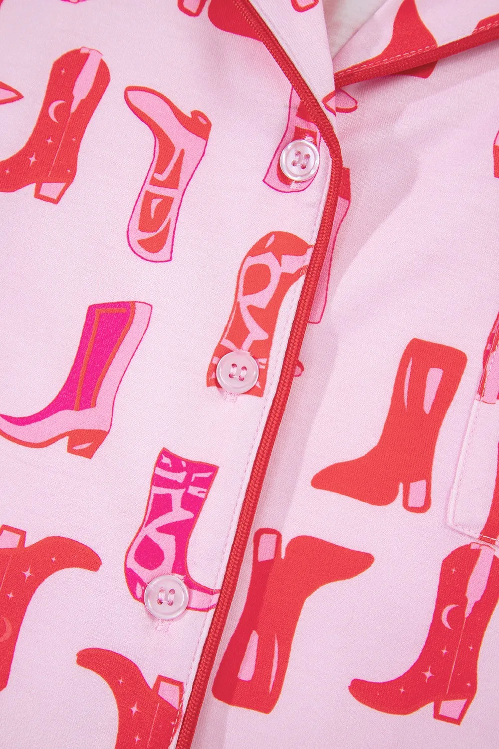 Cowgirl Boots Printed Shirt and Shorts Set - Sleepwear by Trendsi | Available at Handbags Specialist Headquarter