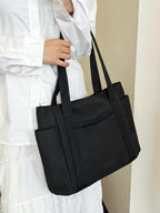 Oxford Cloth Tote Bag with Zipper - Tote Bag by Trendsi | Available at Handbags Specialist Headquarter