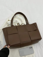 PU Leather Woven Handbag and Clutch Set - handbags by Trendsi | Available at Handbags Specialist Headquarter