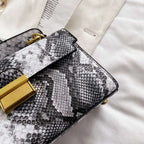 PU Leather Snakeskin Print Crossbody Bag - Crossbody Bag by Trendsi | Available at Handbags Specialist Headquarter