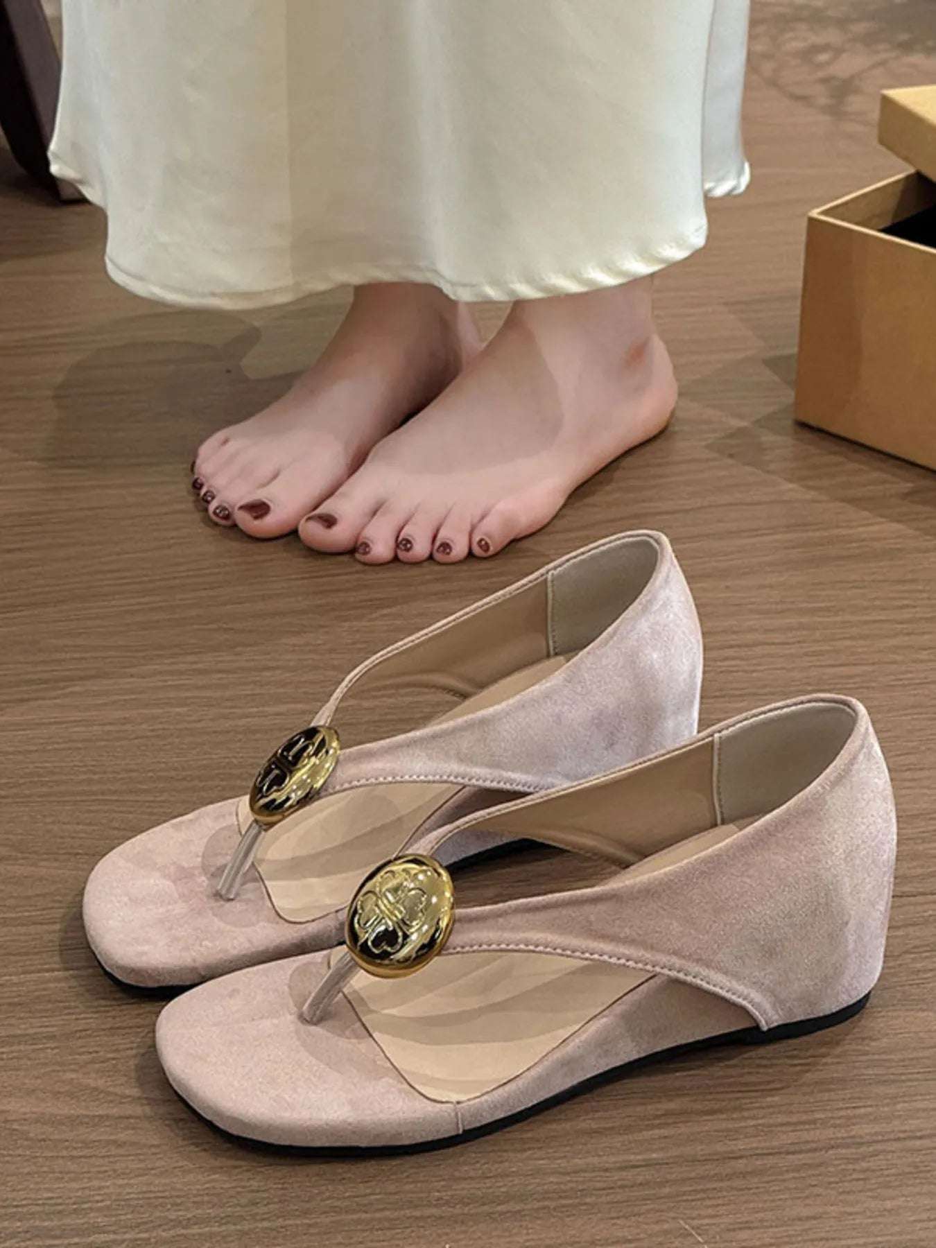 Toe Post Wedge Sandals - Women Sandals by Trendsi | Available at Handbags Specialist Headquarter