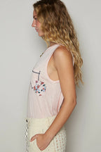 POL Floral Detail Pocket Patch Tank Top - Tops by Trendsi | Available at Handbags Specialist Headquarter