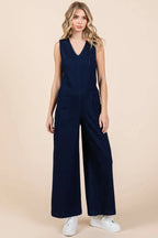 Mittoshop Sleeveless Wide Leg Denim Jumpsuit - Sleepwear by Trendsi | Available at Handbags Specialist Headquarter