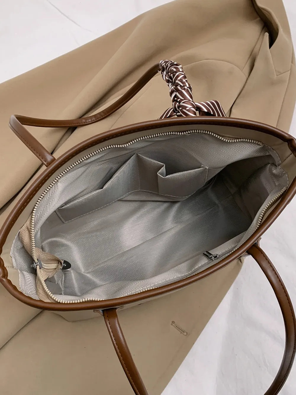 PU Leather Tote Bag - Tote Bag by Trendsi | Available at Handbags Specialist Headquarter