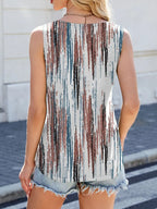 Printed Scoop Neck Wide Strap Tank - Tops by Trendsi | Available at Handbags Specialist Headquarter